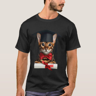 Bengaalse Kat Afstudeerceremonie Muts Afgestudeerd T-shirt