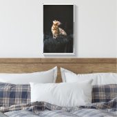 Bengaalse kat canvas afdruk (Insitu (Slaapkamer))