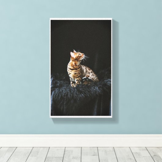 Bengaalse kat canvas afdruk (Insitu (Houten vloer))