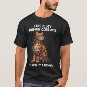 Bengaalse kat DIT IS MIJN MENSELIJKE KOSTUUM Grapp T-shirt