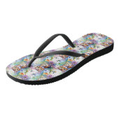 Bengaalse kat en bloemen flip flop (Schuin)
