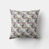 Bengaalse kat en bloemen motief kussen (Achterkant)