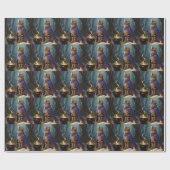 Bengaalse kat grillig Halloween schilderij Cadeaupapier (Vlak)