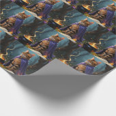 Bengaalse kat grillig Halloween schilderij Cadeaupapier (Hoek)