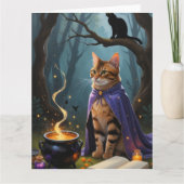Bengaalse kat grillig Halloween schilderij Kaart (Voorkant)