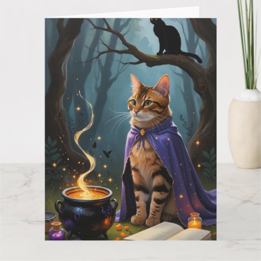Bengaalse kat grillig Halloween schilderij Kaart (Voorkant)