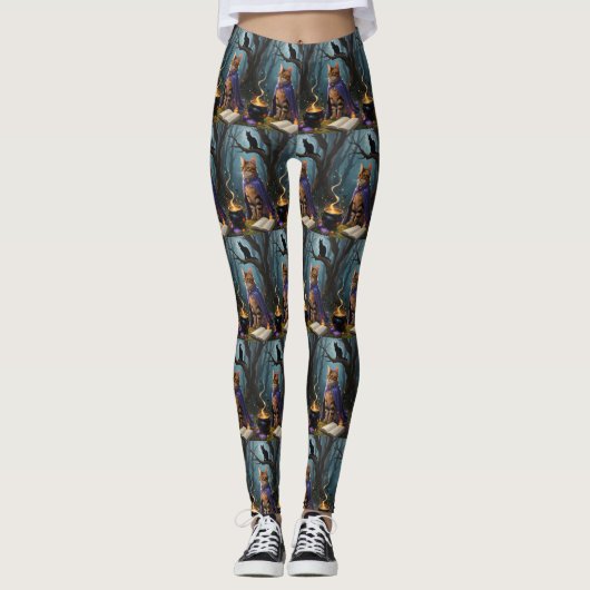 Bengaalse kat grillig Halloween schilderij Leggings (Voorkant)