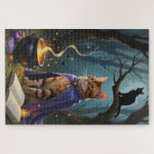Bengaalse kat grillig Halloween schilderij Legpuzzel (Horizontaal)