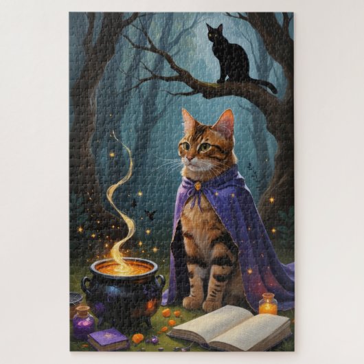 Bengaalse kat grillig Halloween schilderij Legpuzzel (Verticaal)