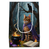 Bengaalse kat grillig Halloween schilderij Medium Cadeauzakje (Achterkant)