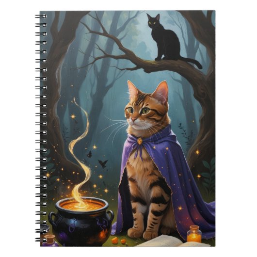 Bengaalse kat grillig Halloween schilderij Notitieboek (Voorkant)