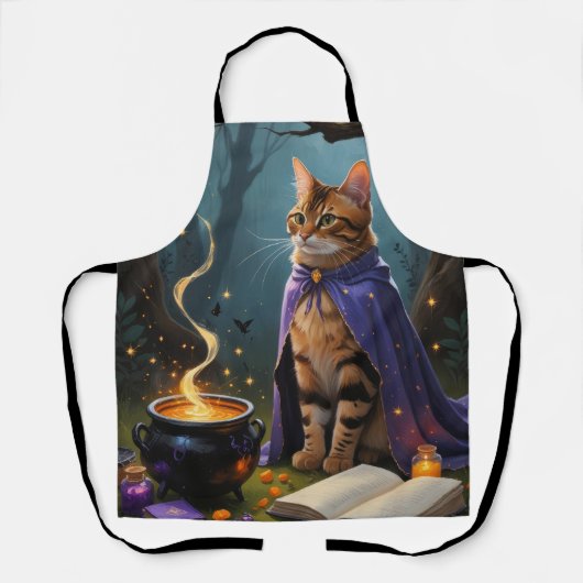 Bengaalse kat grillig Halloween schilderij Schort (Voorkant)