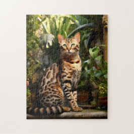 Bengaalse kat in de tuin legpuzzel