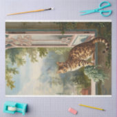 Bengaalse kat in een raam  schilderij Decoupage Tissuepapier (Craft)