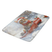 Bengaalse kat in slee Laat het sneeuwen Kerstmis Badmat (Gekanteld)