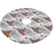 Bengaalse kat in slee laat het sneeuwen Kerstmis Kerstboom Rok (Gekanteld)