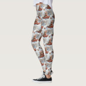 Bengaalse kat in slee laat het sneeuwen Kerstmis Leggings (Links)