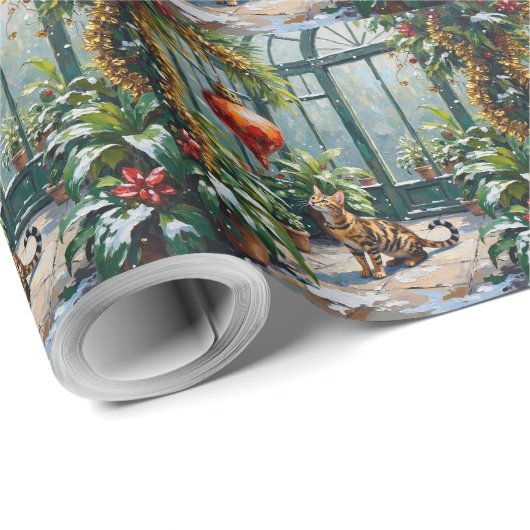 Bengaalse Kat Kerst Conservatorium Jungle Cadeaupapier (Rol Hoek)