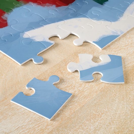 Bengaalse kat Kerstmis Winter Wonderland Legpuzzel (Zijkant)