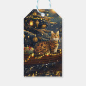 Bengaalse kat kerstvakantie reis cadeaulabel (Achterkant)