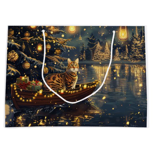 Bengaalse kat kerstvakantie reis groot cadeauzakje (Voorkant)