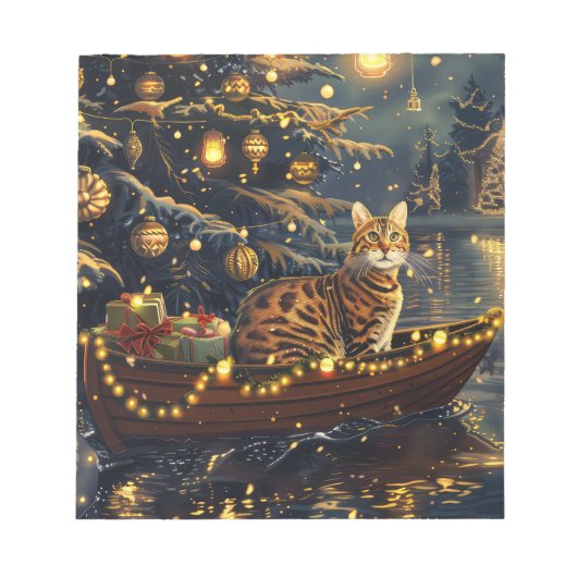 Bengaalse kat kerstvakantie reis notitieblok (Voorkant)