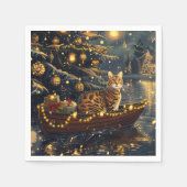 Bengaalse kat kerstvakantie reis servet (Voorkant)