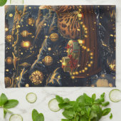 Bengaalse kat kerstvakantie reis theedoek (Gevouwen)