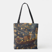 Bengaalse kat kerstvakantie reis tote bag (Achterkant)