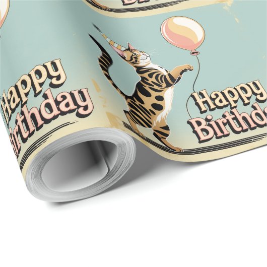 Bengaalse kat kleurrijk cadeaupapier (Rol Hoek)