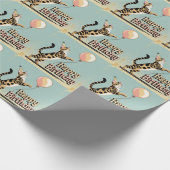 Bengaalse kat kleurrijk cadeaupapier (Hoek)