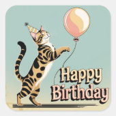 Bengaalse kat kleurrijk vierkante sticker (Voorkant)