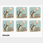 Bengaalse kat kleurrijk vierkante sticker (Vel)