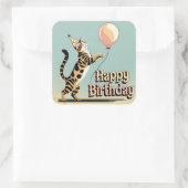 Bengaalse kat kleurrijk vierkante sticker (Tas)