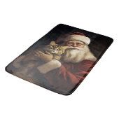 Bengaalse kat met Sinterklaas Festive Kerstmis Badmat (Gekanteld)
