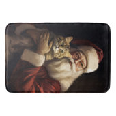 Bengaalse kat met Sinterklaas Festive Kerstmis Badmat (Voorkant)