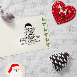 Bengaalse kat terug adres kerst rubberstempel