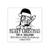 Bengaalse kat terug adres kerst rubberstempel (Afrduk)