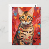Bengaalse kat Valentijnsdag Briefkaart (Voorkant / Achterkant)