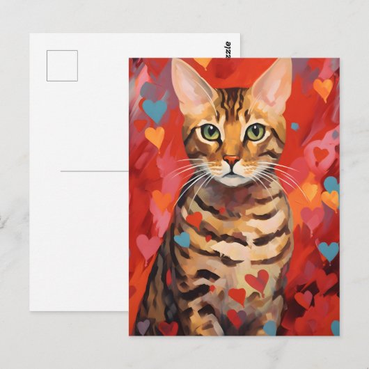 Bengaalse kat Valentijnsdag Briefkaart (Voorkant / Achterkant)