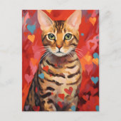 Bengaalse kat Valentijnsdag Briefkaart (Voorkant)