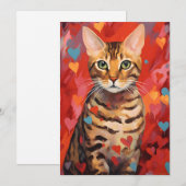 Bengaalse kat Valentijnsdag Feestdagenkaart (Voorkant / Achterkant)
