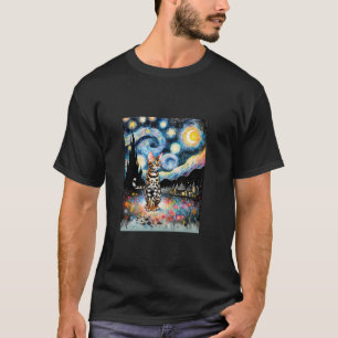 Bengaalse kat Van Gogh Sterrennacht schilderij Lan T-shirt