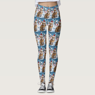 Bengaalse kat Winter Wonderland Christmas Joy Leggings