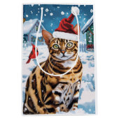Bengaalse kat Winter Wonderland Christmas Joy Medium Cadeauzakje (Voorkant)