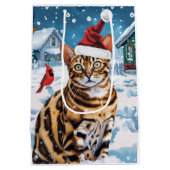 Bengaalse kat Winter Wonderland Christmas Joy Medium Cadeauzakje (Achterkant)