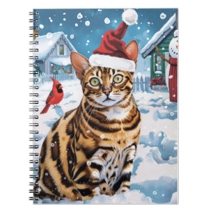 Bengaalse kat Winter Wonderland Christmas Joy Notitieboek