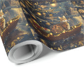 Bengaalse Katten Kerst Feestelijke Reis Cadeaupapier (Rol Hoek)
