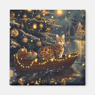 Bengaalse Katten Kerst Feestelijke Reis Magneet