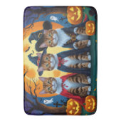 Bengaalse katten pompoen Halloween grappig Badmat (Voorkant Verticaal)